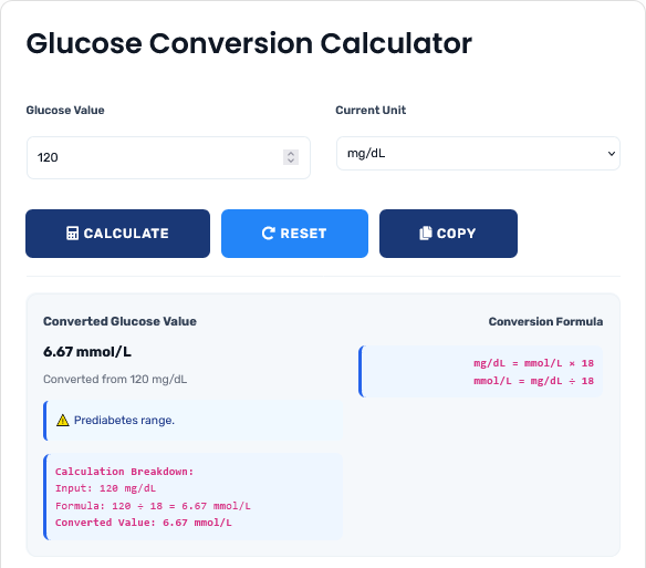 Professional unit conversion calculator showing precise measurement transformation